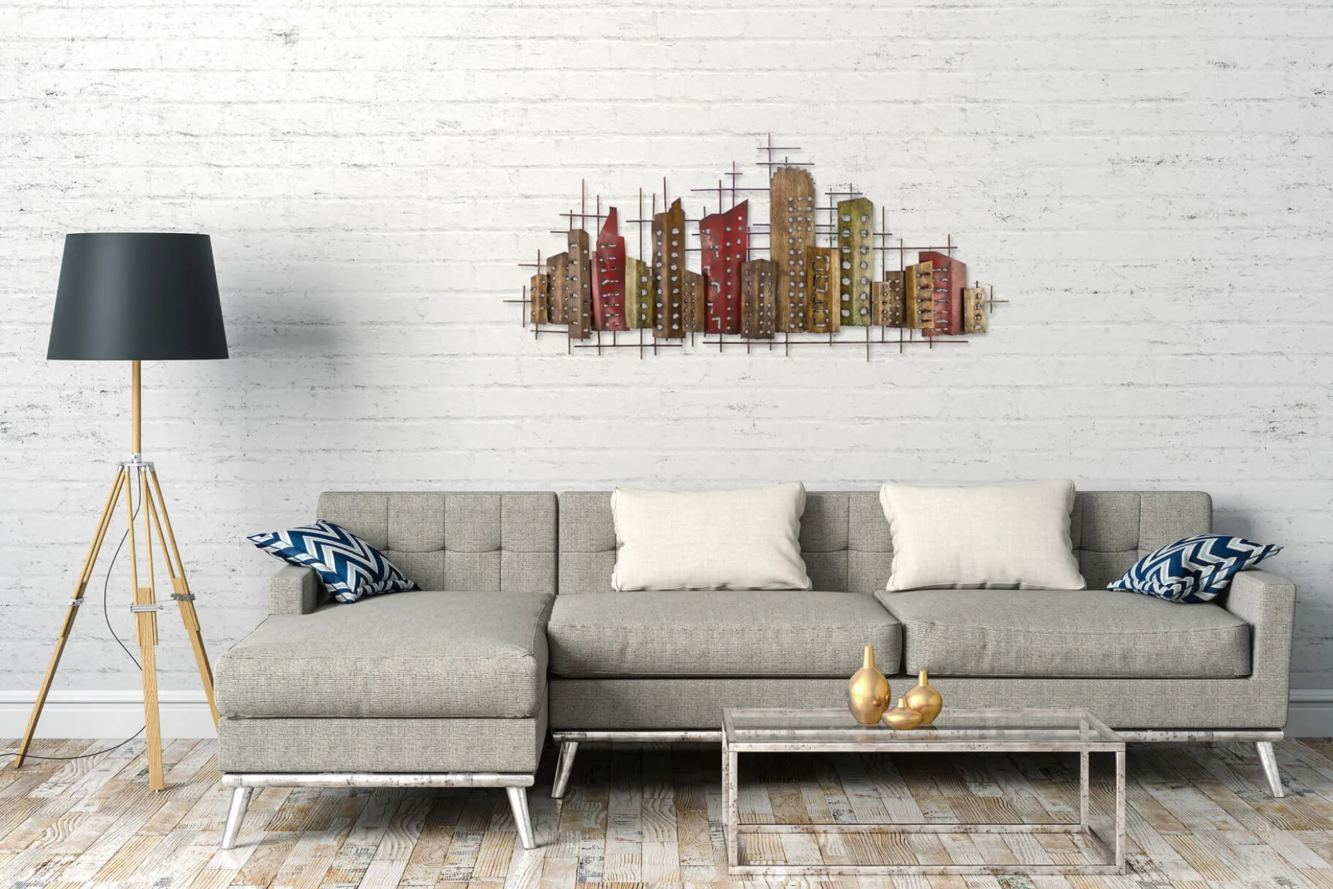 Wanddeko Metall 'Complex Entity' 126x54x5cm