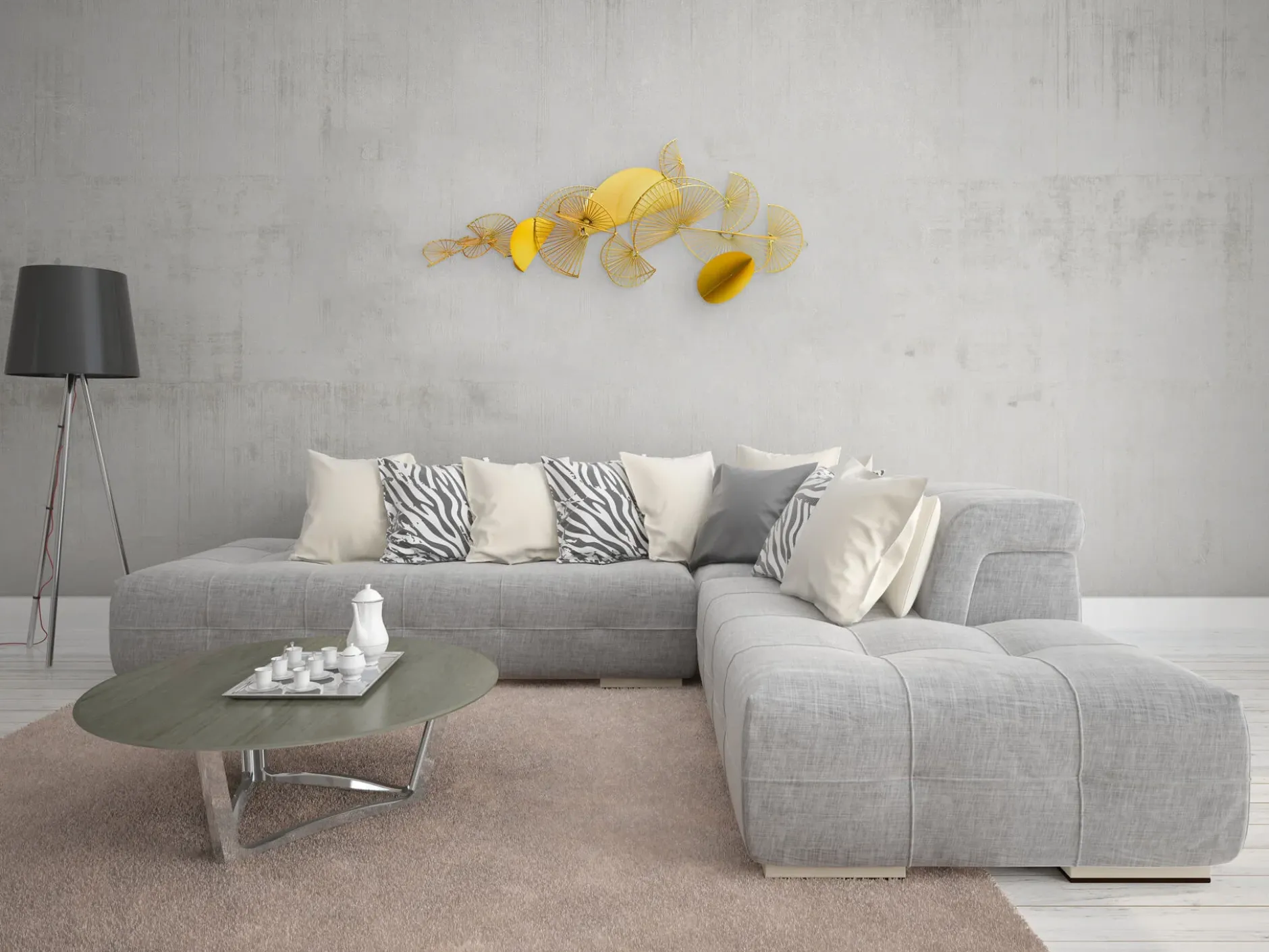 Wanddeko Metall 'Crescent Moon' 105x47x22cm