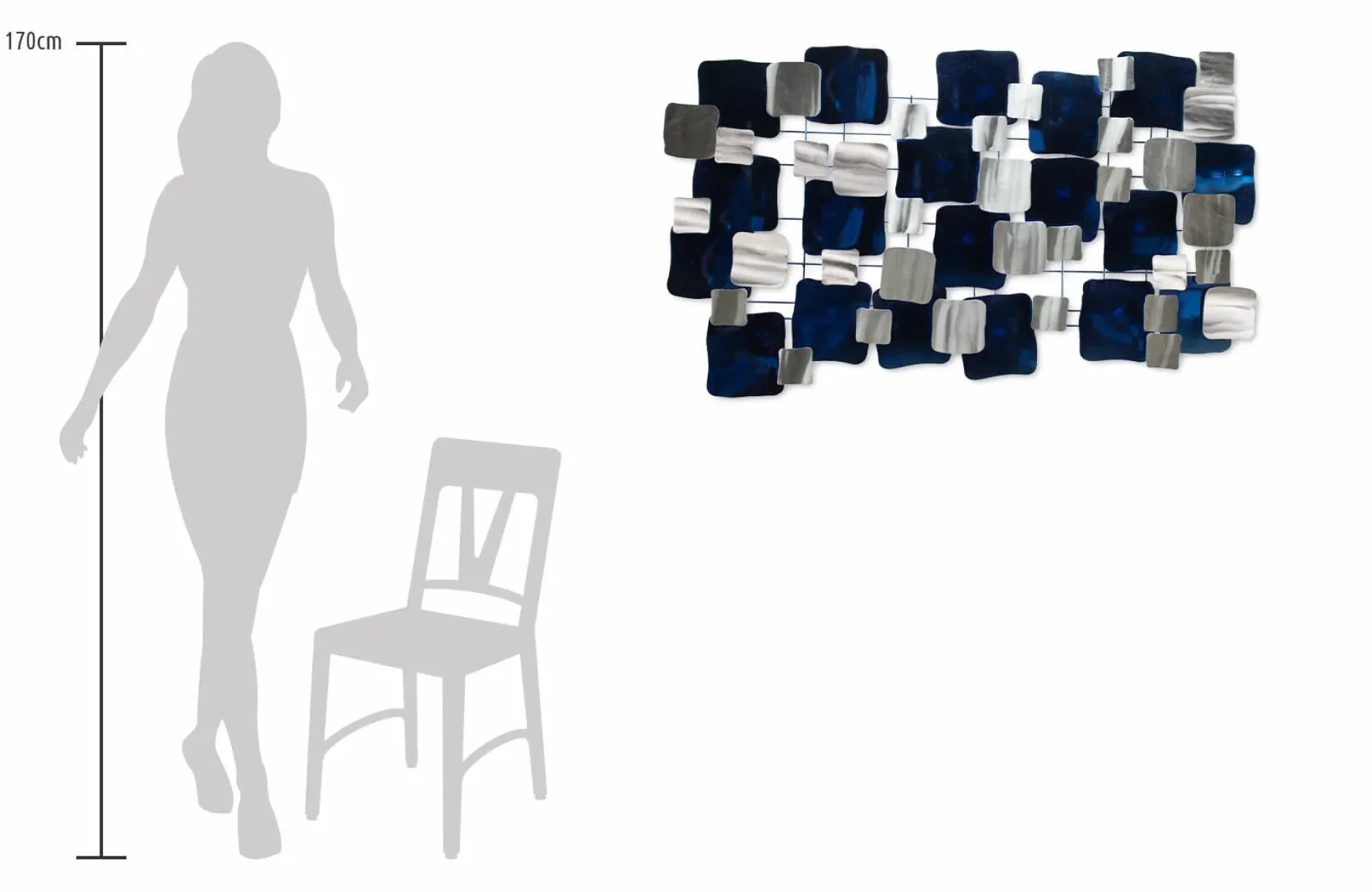 Wanddeko Metall 'Der Wintersturm' 117x65x6cm