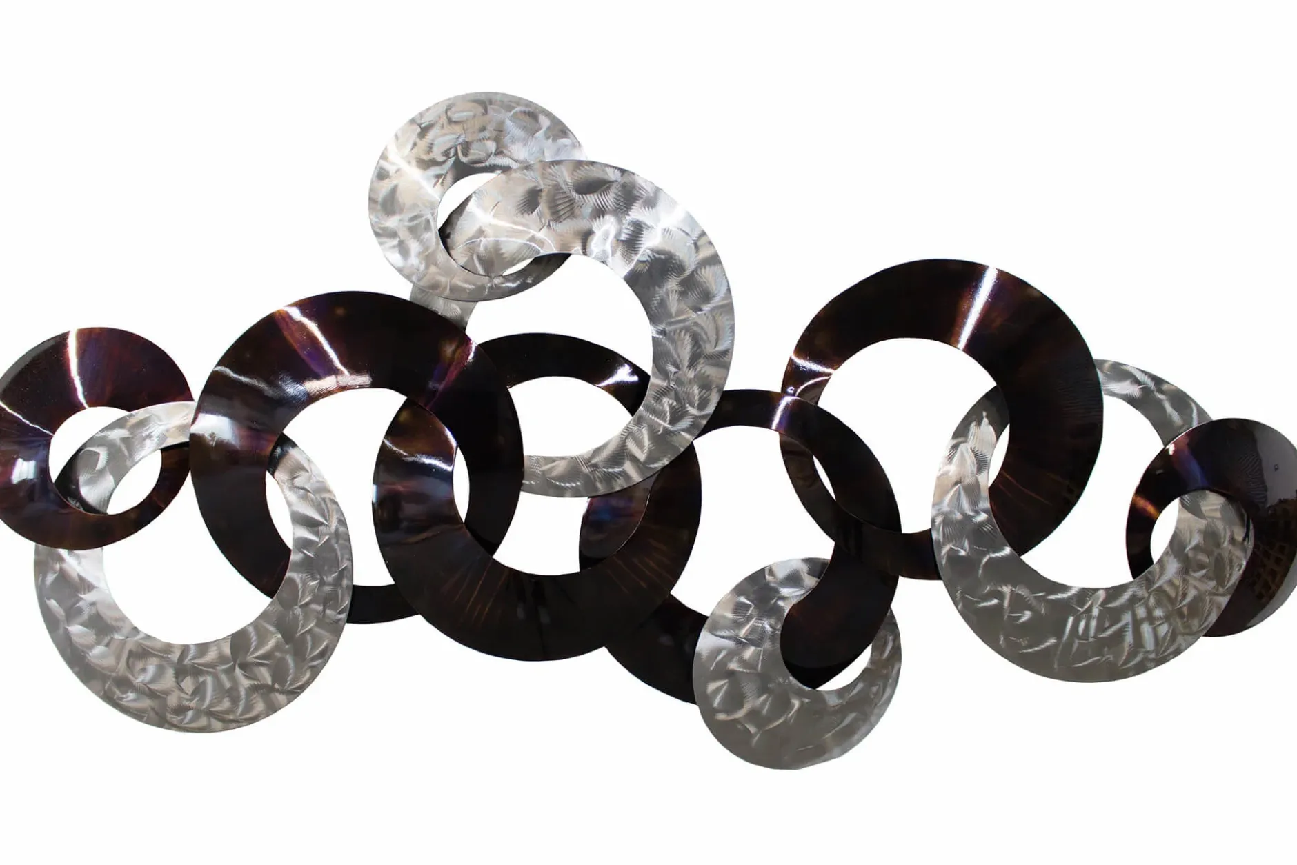 Wanddeko Metall 'Dialog der Kreise' 124x72x8cm