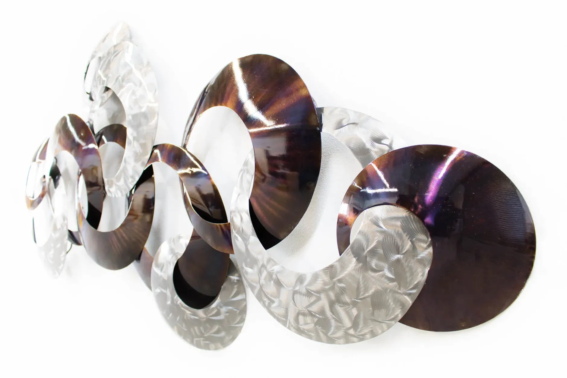 Wanddeko Metall 'Dialog der Kreise' 124x72x8cm