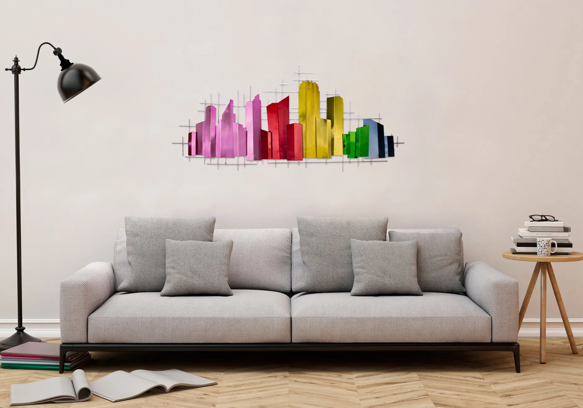 Wanddeko Metall 'Domestic Charm' 130x60x6cm