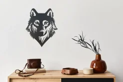 Wanddeko Metall 'Geschichte des Wolfs' 68x82x2cm