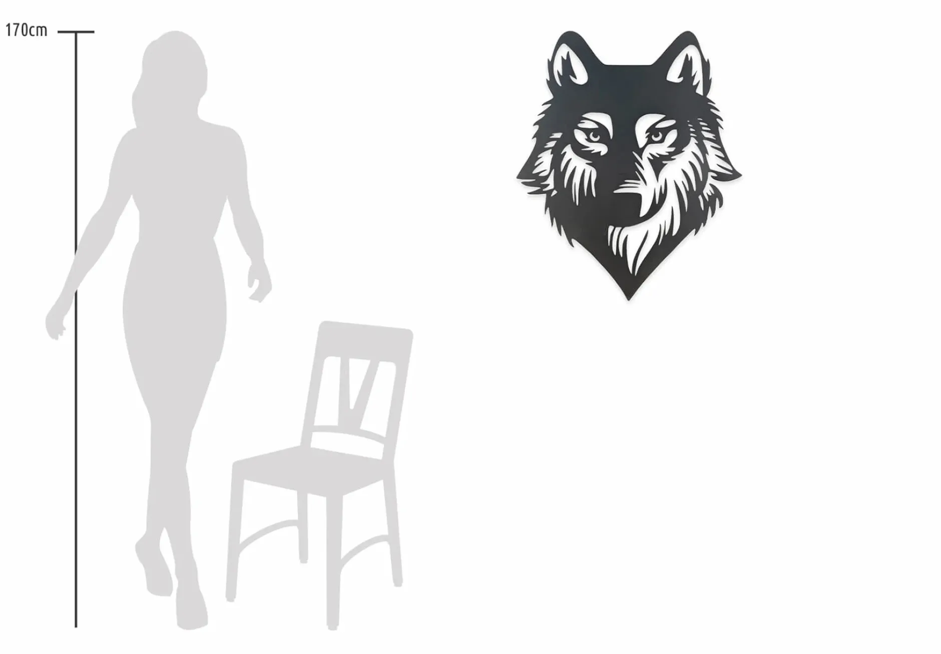 Wanddeko Metall 'Geschichte des Wolfs' 68x82x2cm
