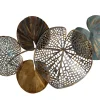 Wanddeko Metall 'Gilded Water Lilies' 100x60x4cm