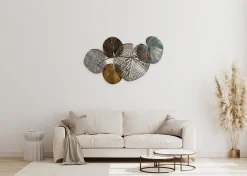 Wanddeko Metall 'Gilded Water Lilies' 100x60x4cm