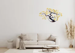 Wanddeko Metall 'Ginkgotraum' 107x63x4cm