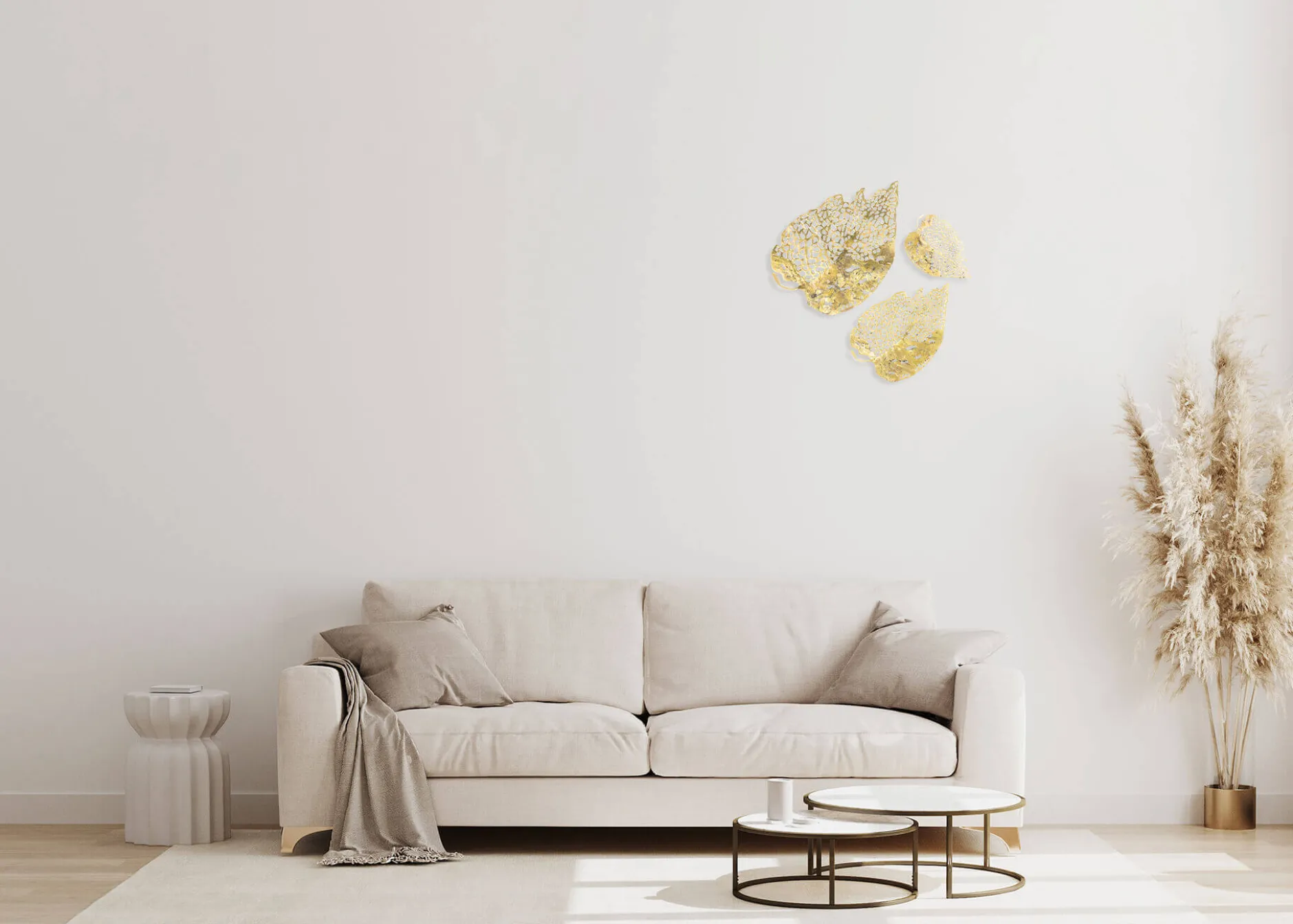 Wanddeko Metall 'Goldene Herbstmomente' 60x47x2cm