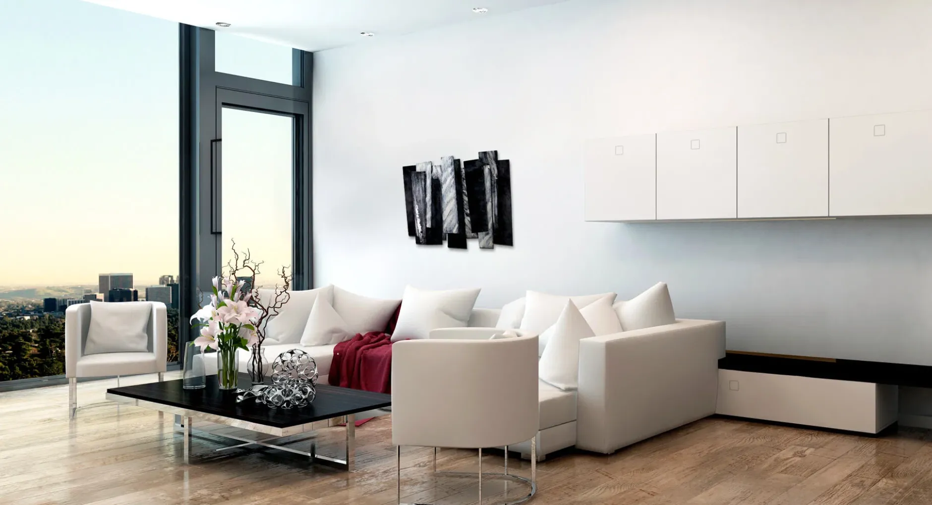 Wanddeko Metall 'Kühle Eleganz' 80x60x5cm