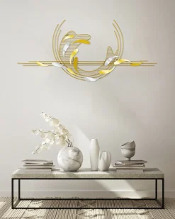 Wanddeko Metall 'Kreislauf der Fische' 121x53x6cm