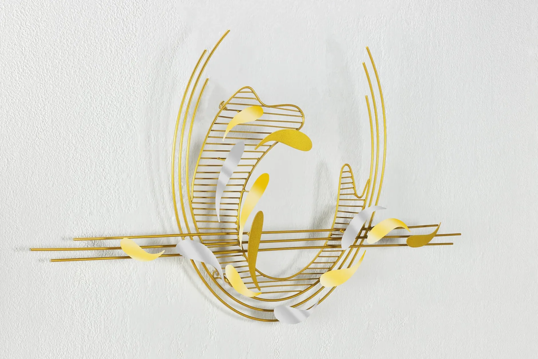 Wanddeko Metall 'Kreislauf der Fische' 121x53x6cm