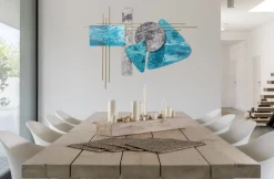Wanddeko Metall 'Land und Meer' 80x60x2,5cm