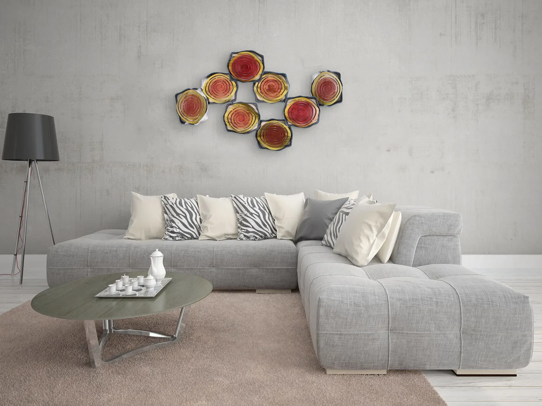 Wanddeko Metall 'Lily Pads' 124x69x8cm