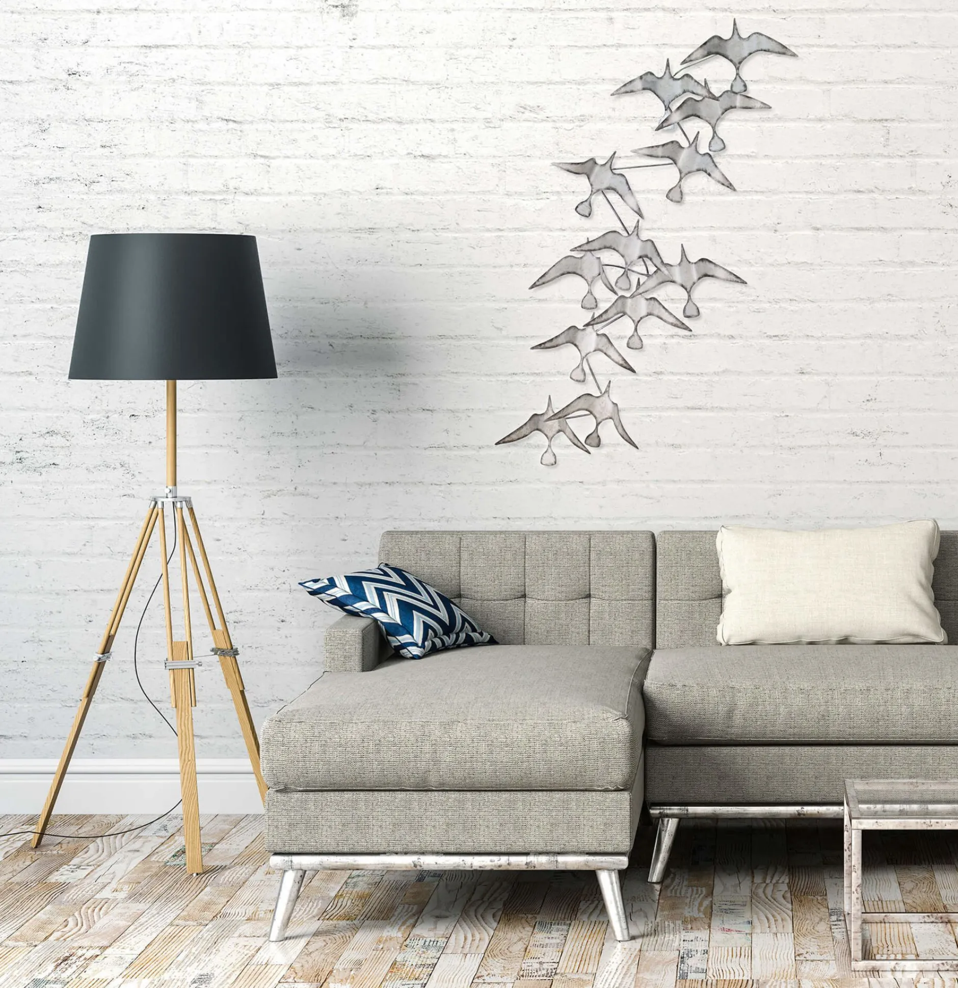 Wanddeko Metall 'Marche pour la Vie' 106x48x12cm