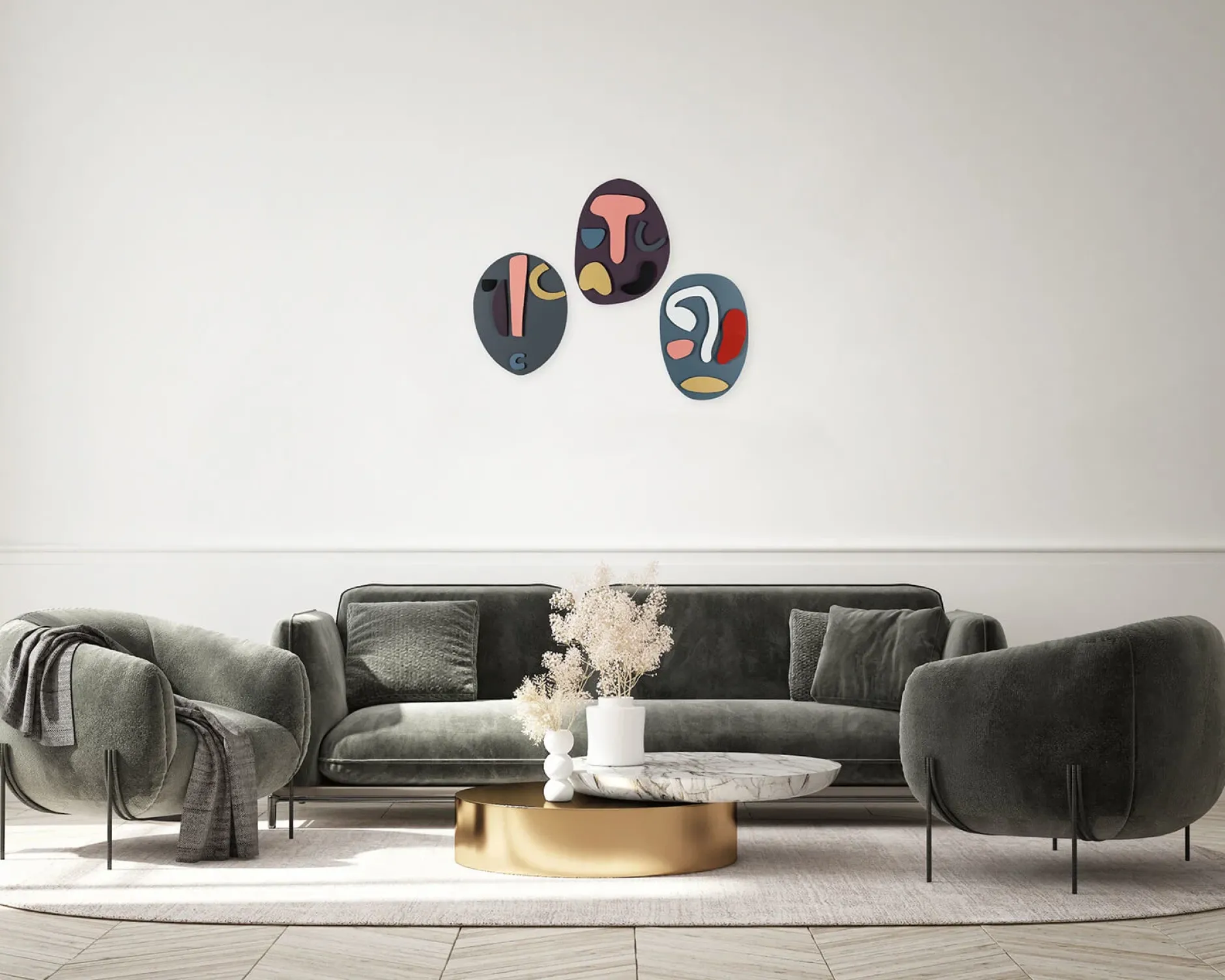 Wanddeko Metall 'Picassos Schüler' 131x60x2,5cm