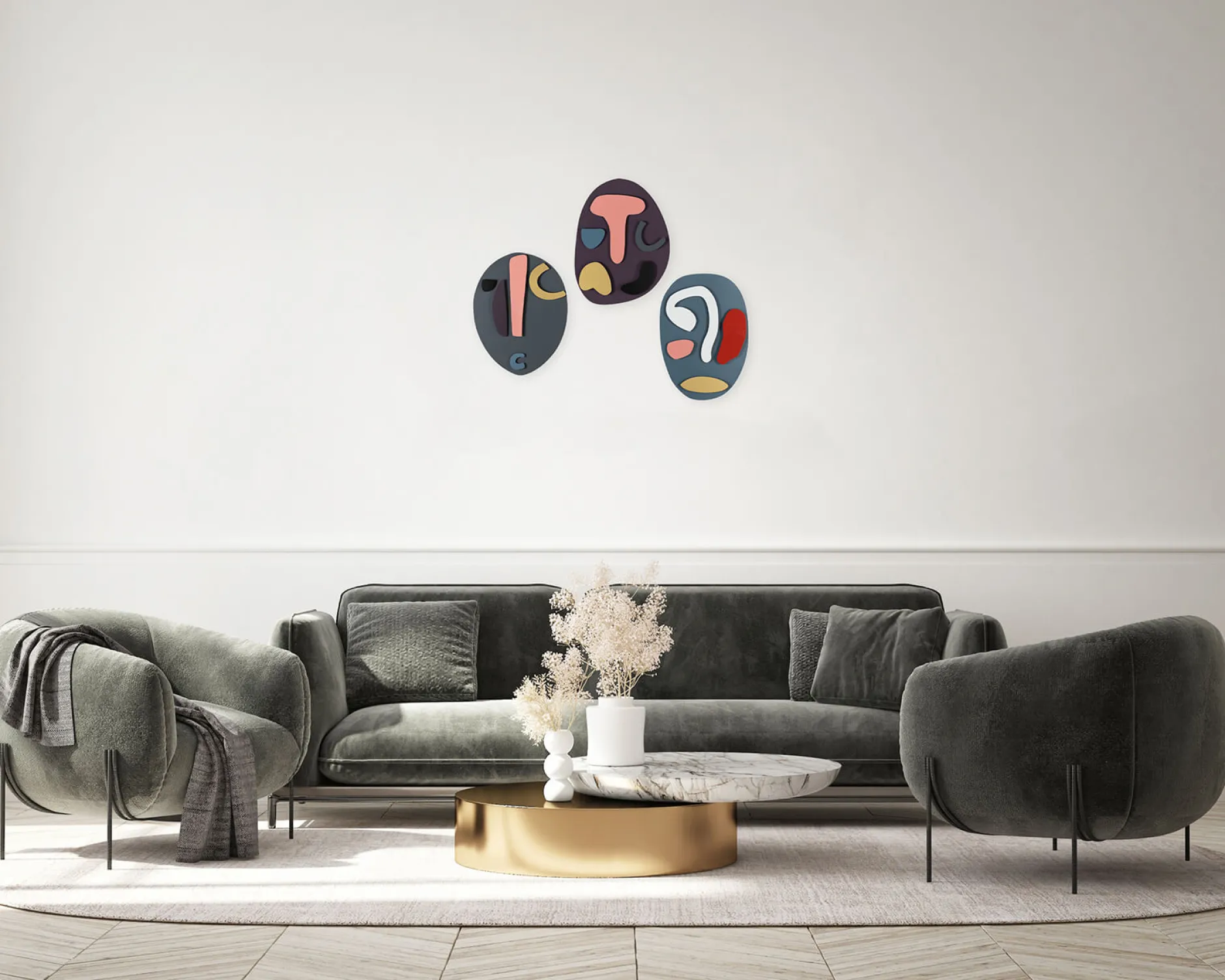 Wanddeko Metall 'Picassos Schüler' 131x60x2,5cm