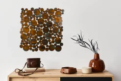 Wanddeko Metall 'Reflecting Circles' 78x78x2,5cm