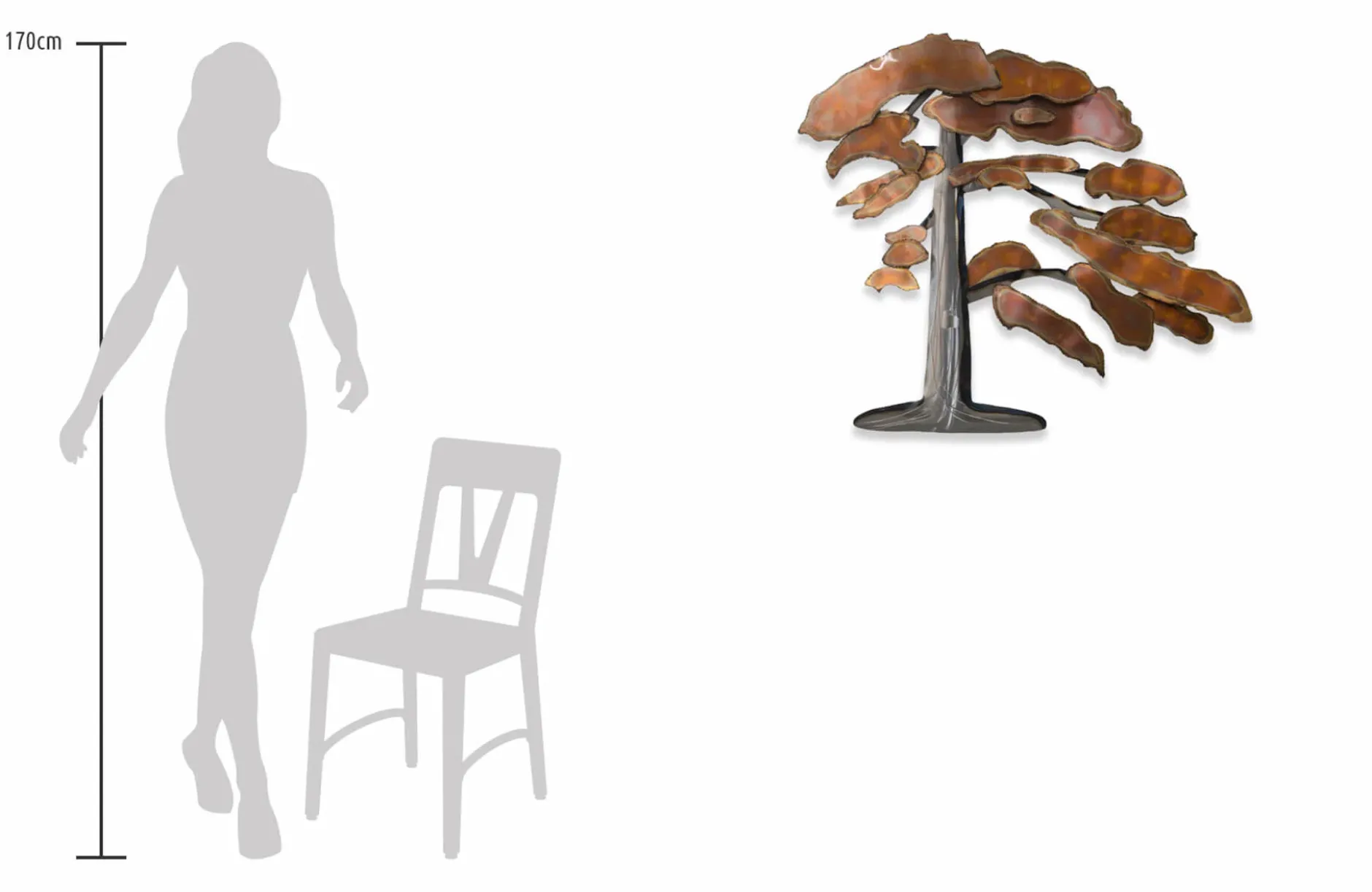 Wanddeko Metall 'Rusty Bonsai' 97x88x7cm