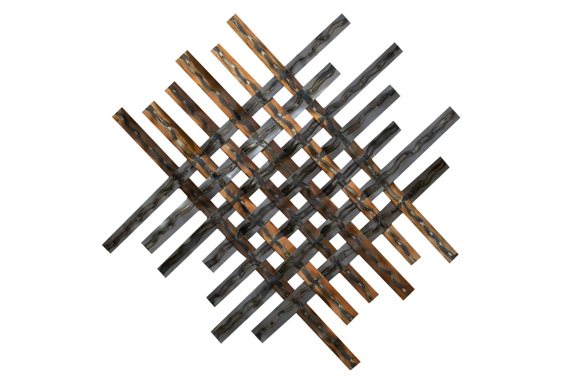 Wanddeko Metall 'Schimmerndes Licht' 100x100x3cm