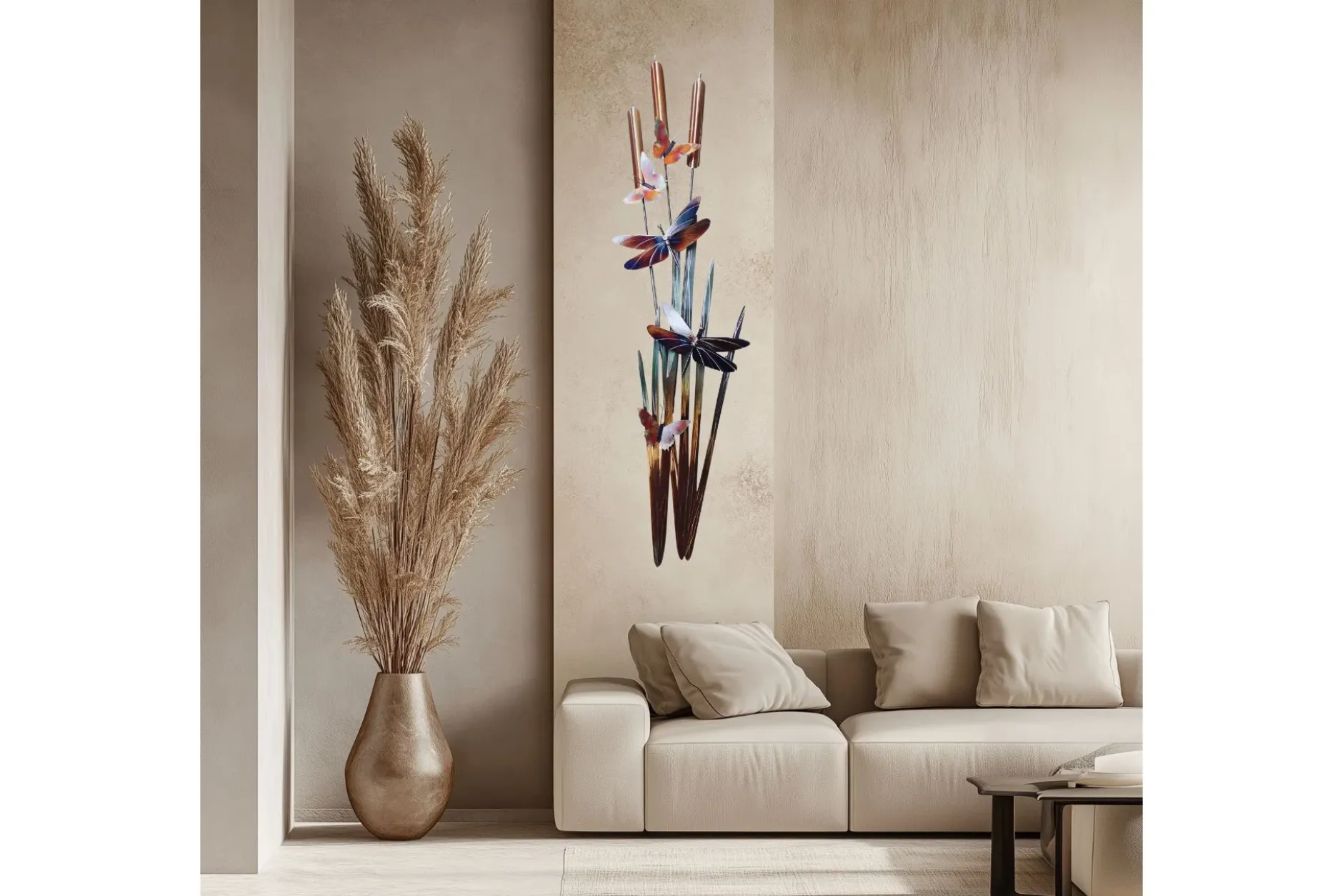 Wanddeko Metall 'Schmetterlingsidyll' 30x120x5cm