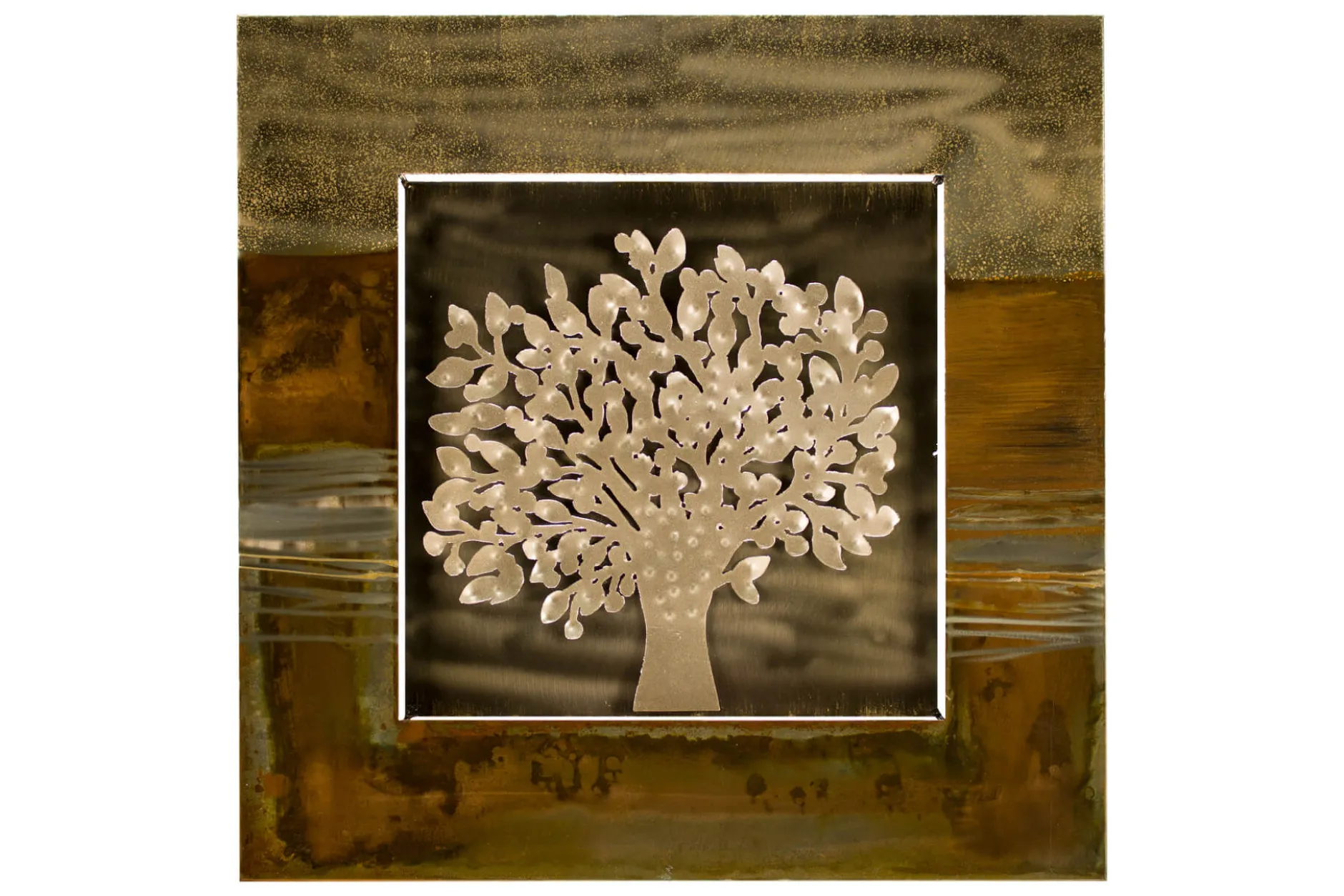 Wanddeko Metall 'Silver Giant' 55x55x3,5cm