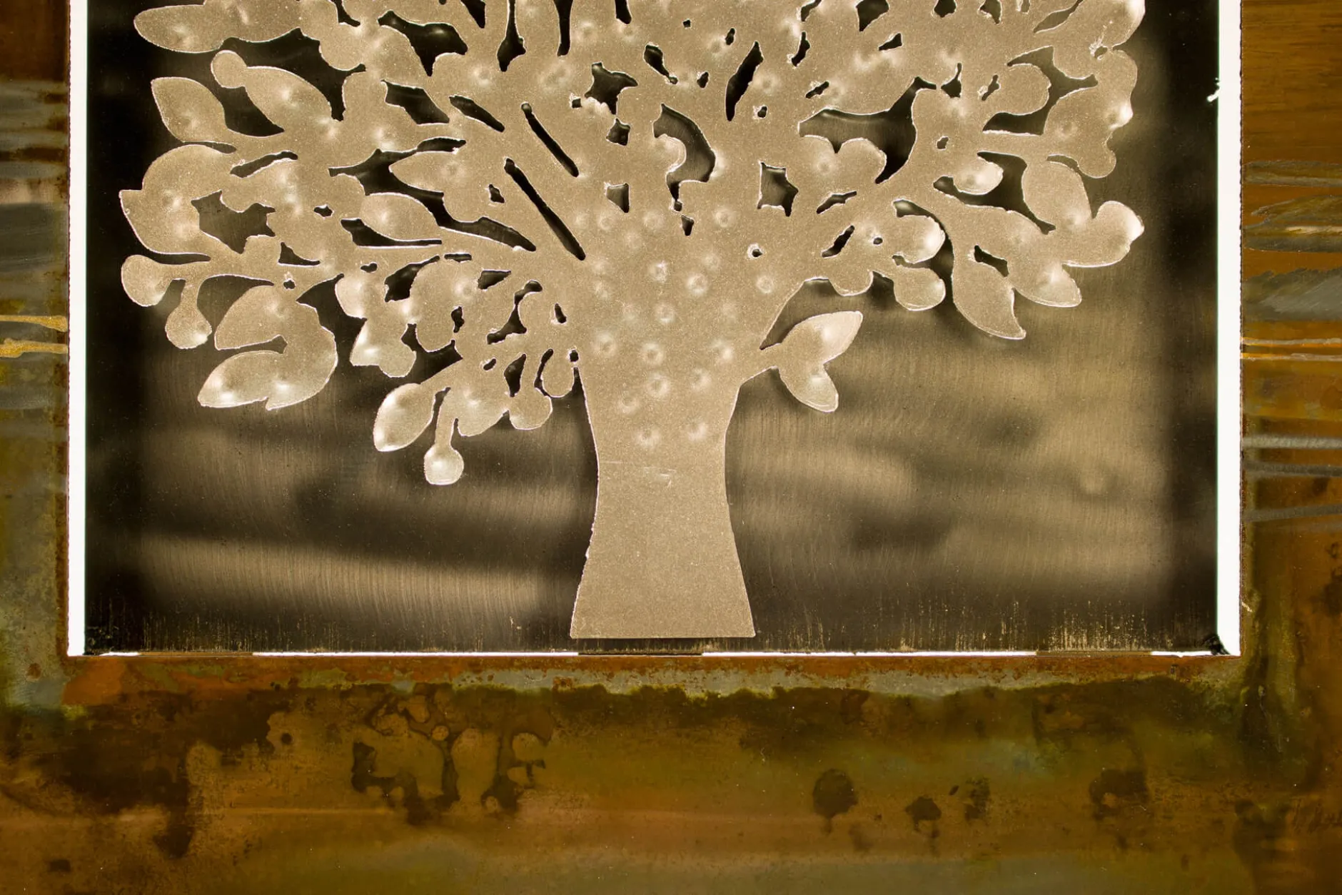 Wanddeko Metall 'Silver Giant' 55x55x3,5cm