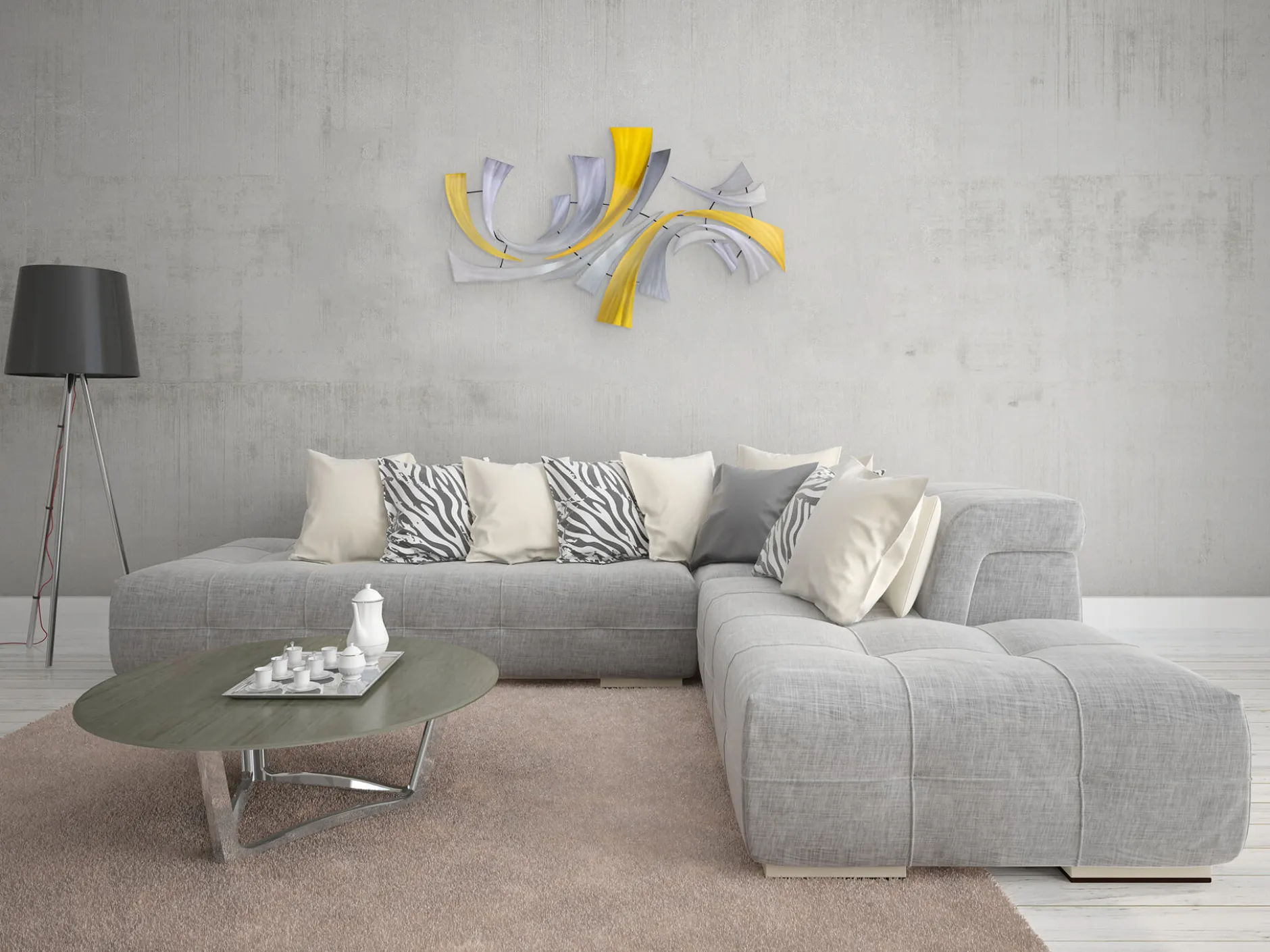 Wanddeko Metall 'Sinnbild einer Welle' 118x69x5cm