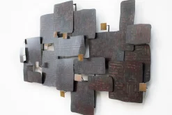 Wanddeko Metall 'Stone Collage' 103,5x62x6,5cm
