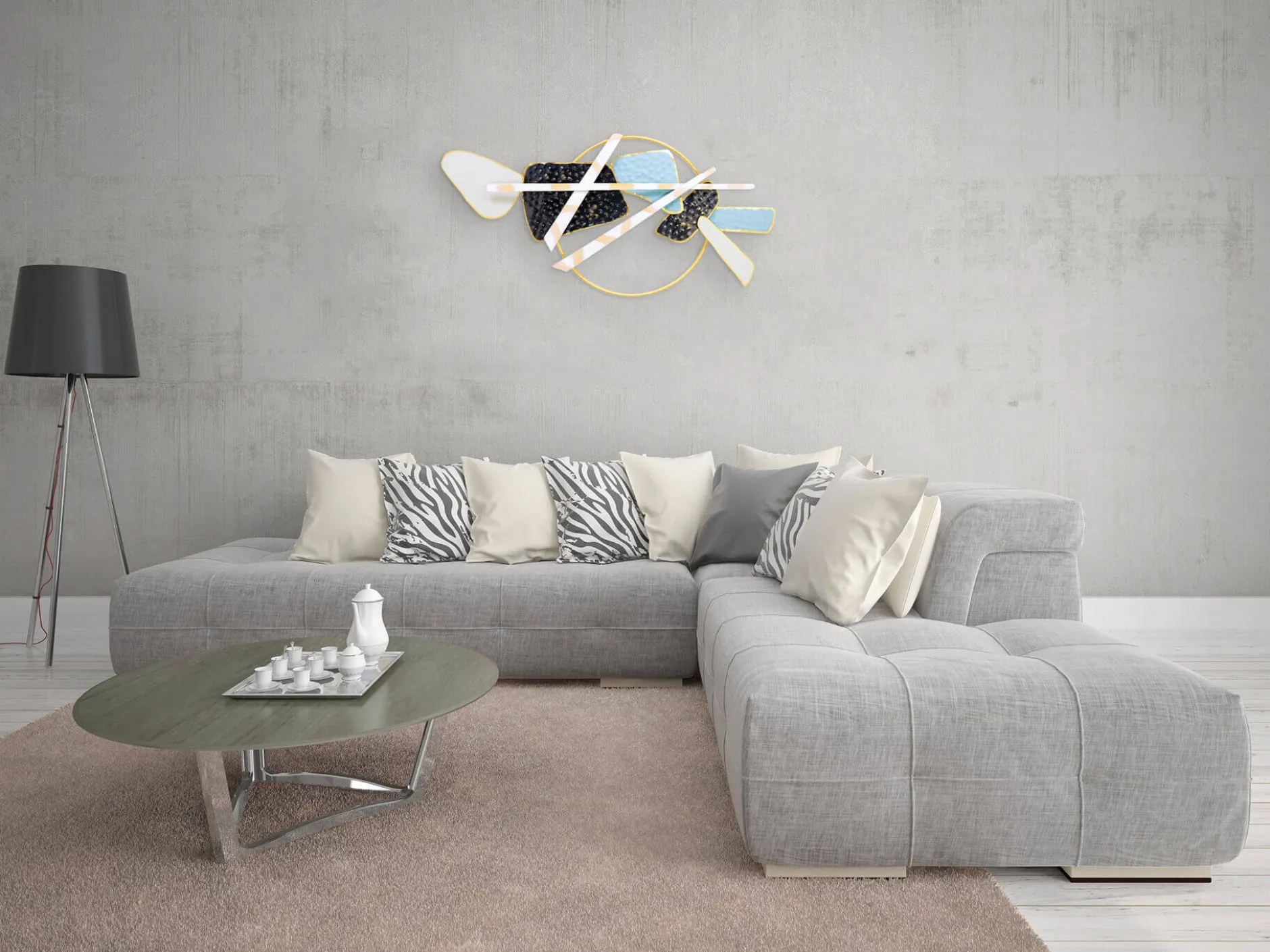 Wanddeko Metall 'Touch of Gold' 124x71x9cm