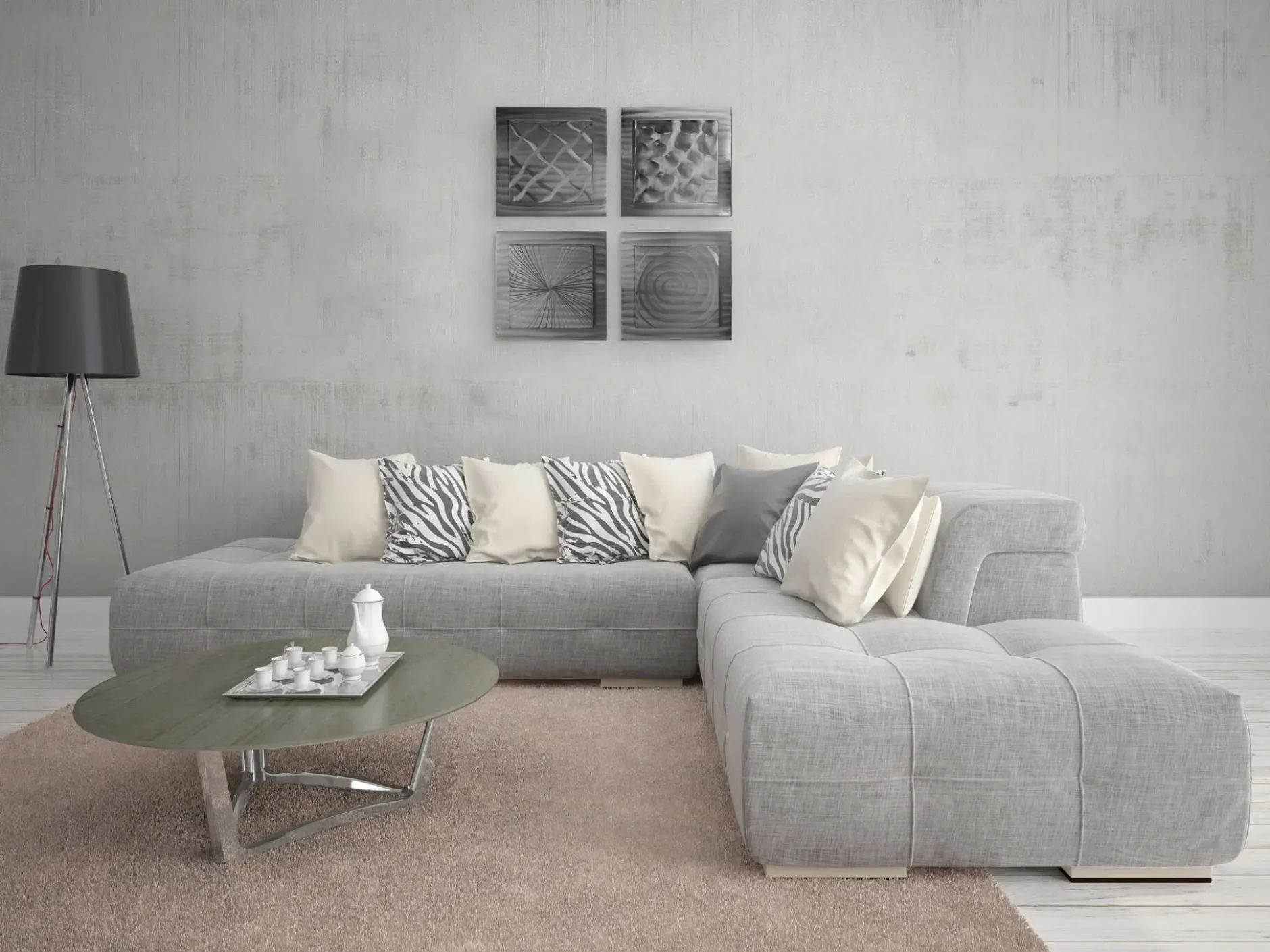 Wanddeko Metall 'Variety of Patterns' 74x74x3cm