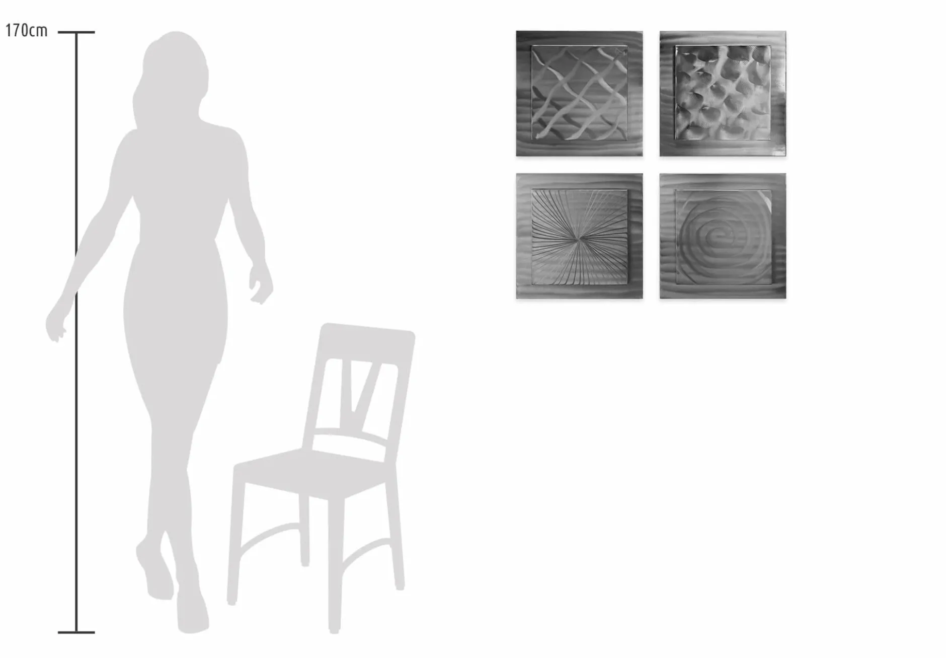 Wanddeko Metall 'Variety of Patterns' 74x74x3cm