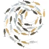 Wanddeko Metall 'Versammlung der Fische' 78x89x5cm