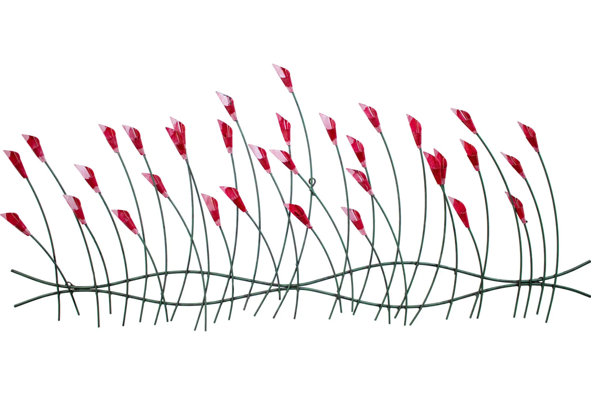 Wanddeko Metall 'Verspielte Blumen' 123x55x5cm
