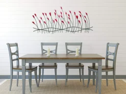 Wanddeko Metall 'Verspielte Blumen' 123x55x5cm