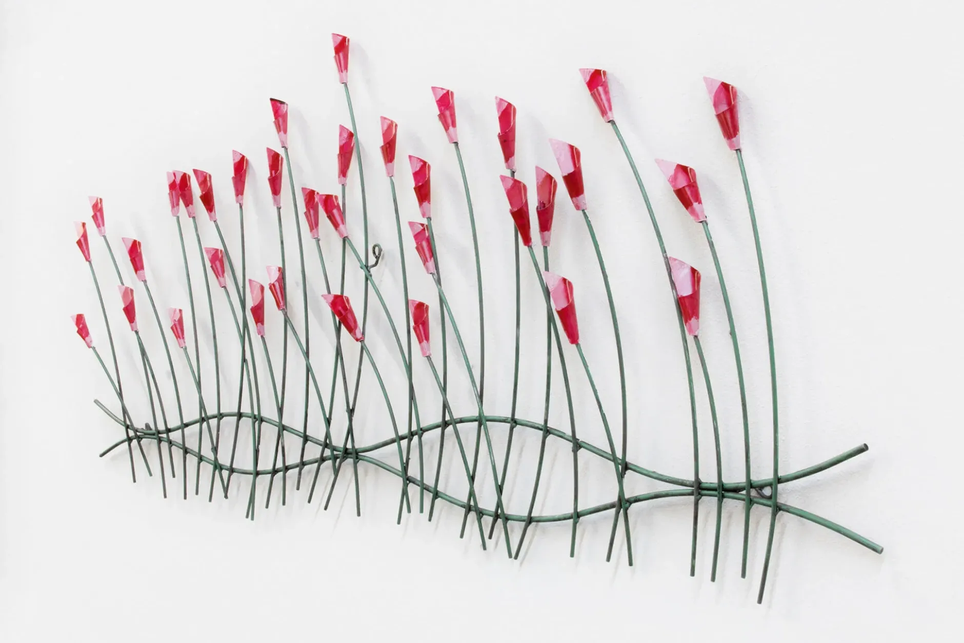 Wanddeko Metall 'Verspielte Blumen' 123x55x5cm