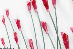 Wanddeko Metall 'Verspielte Blumen' 123x55x5cm