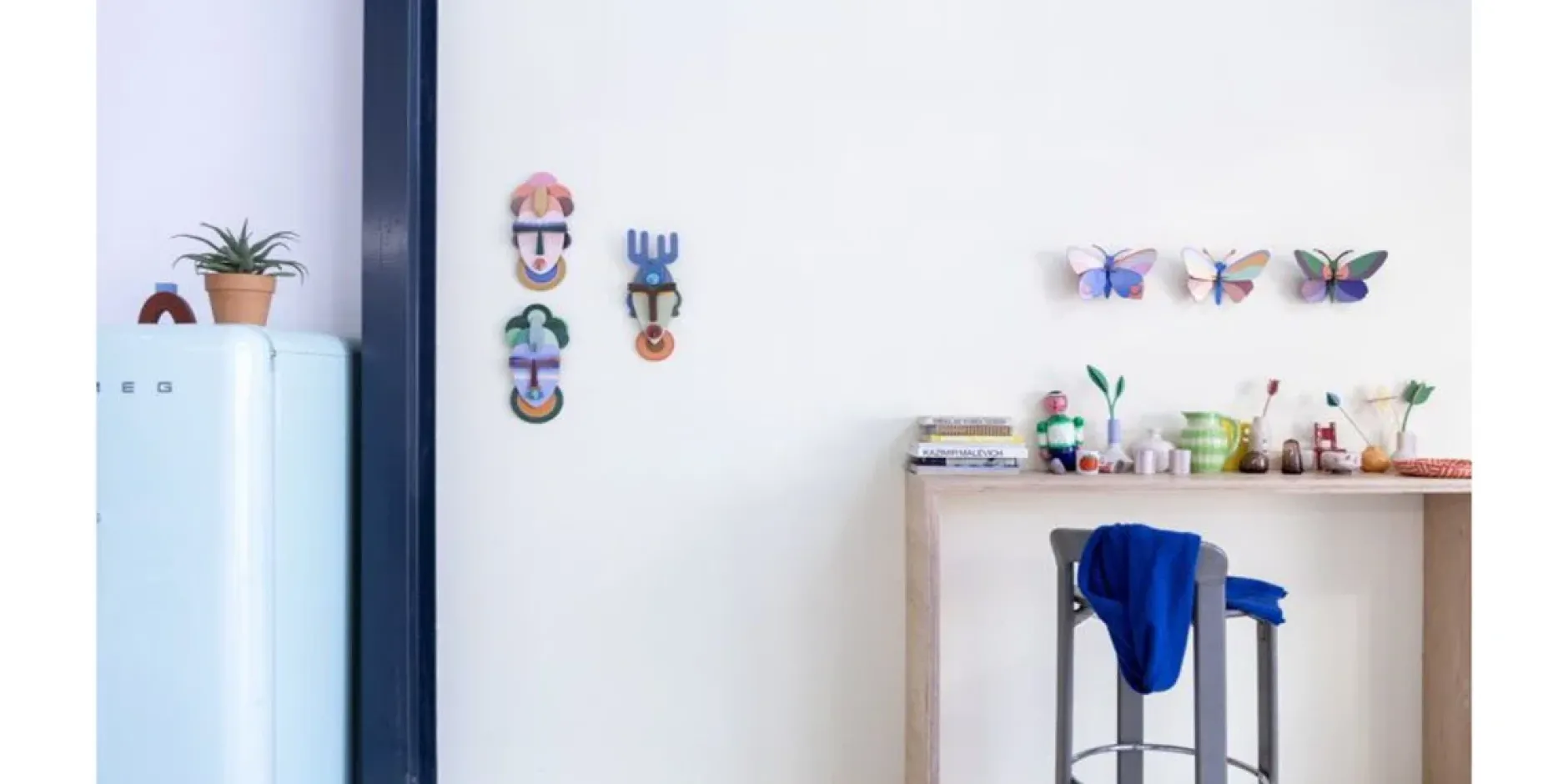 Wanddeko Papier 'Abstraktes Gesicht'
