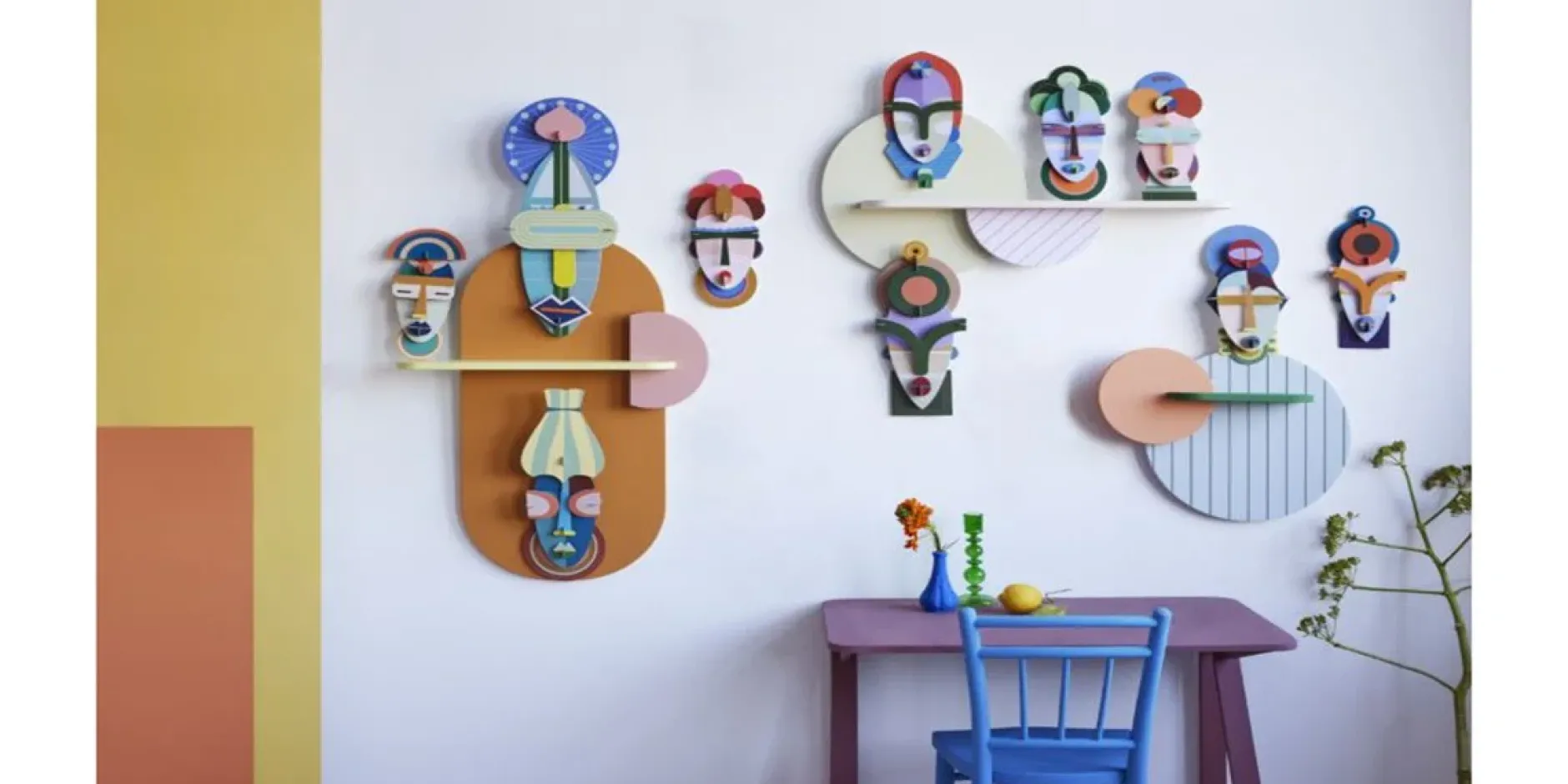 Wanddeko Papier 'Abstraktes Gesicht'