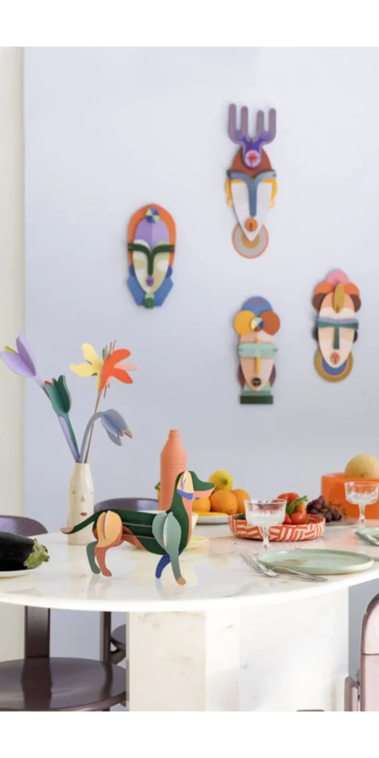 Wanddeko Papier 'Abstraktes Gesicht'
