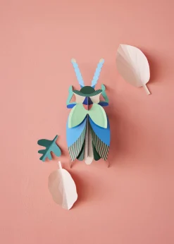 Wanddeko Papier 'Azurflügel-Käfer'
