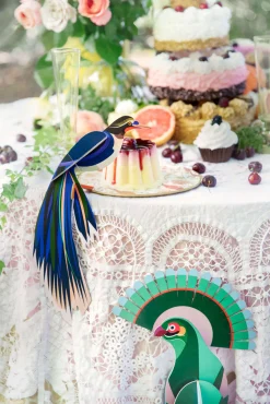 Wanddeko Papier 'Azurflügel-Vogel'