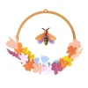 Wanddeko Papier 'Bienen-Blumenkranz'