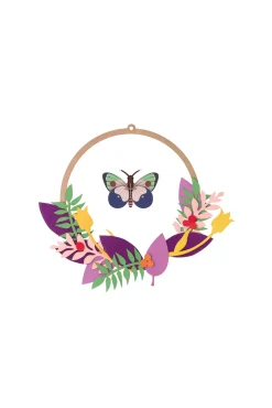 Wanddeko Papier 'Blumiger Schmetterling'