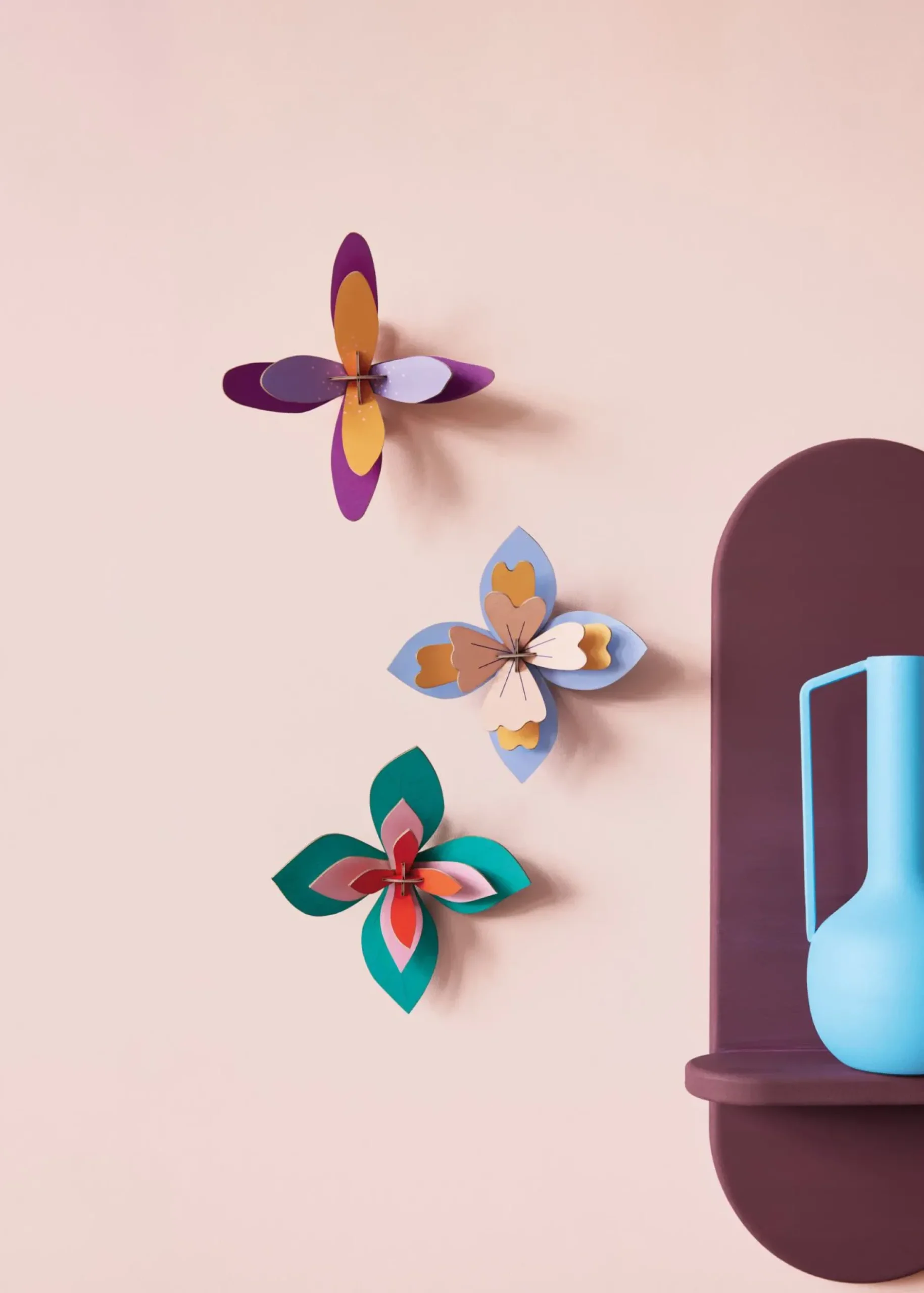 Wanddeko Papier '3D-Blume'