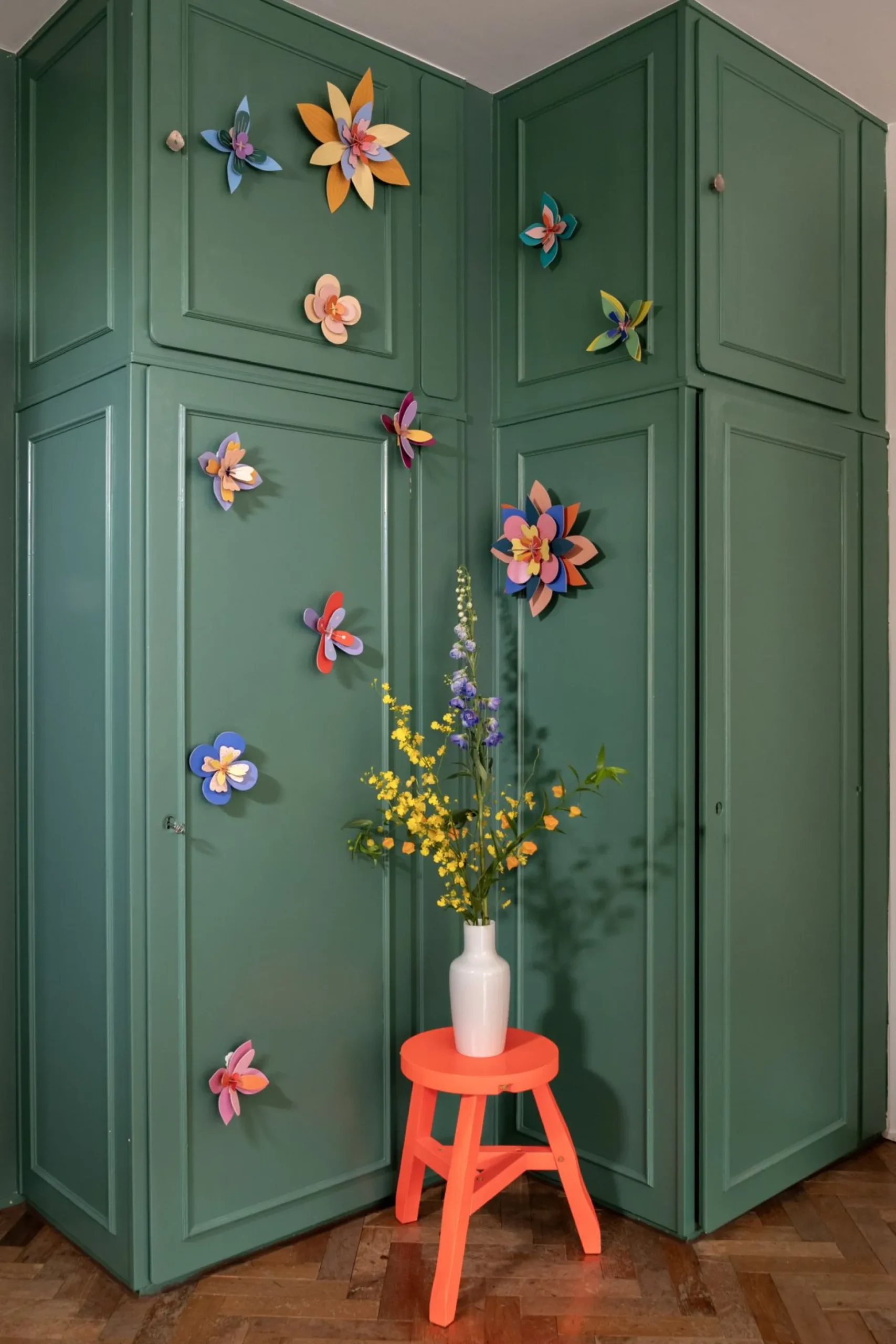 Wanddeko Papier '3D-Blume'