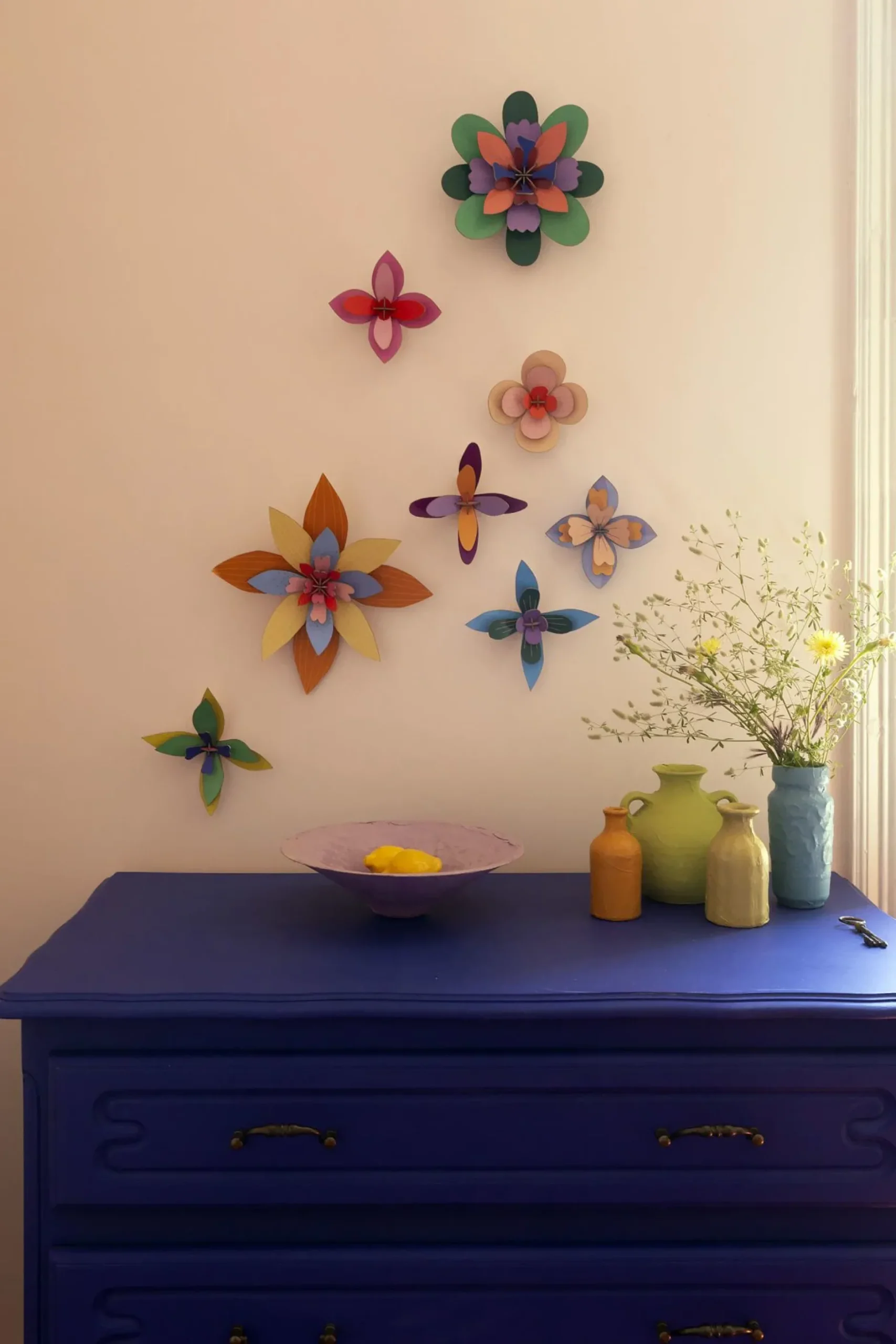Wanddeko Papier '3D-Blume'