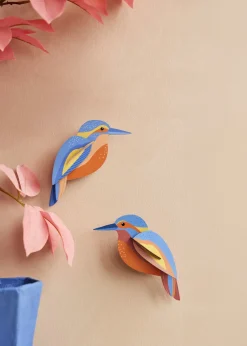 Wanddeko Papier 'Eisvogel-Duo'