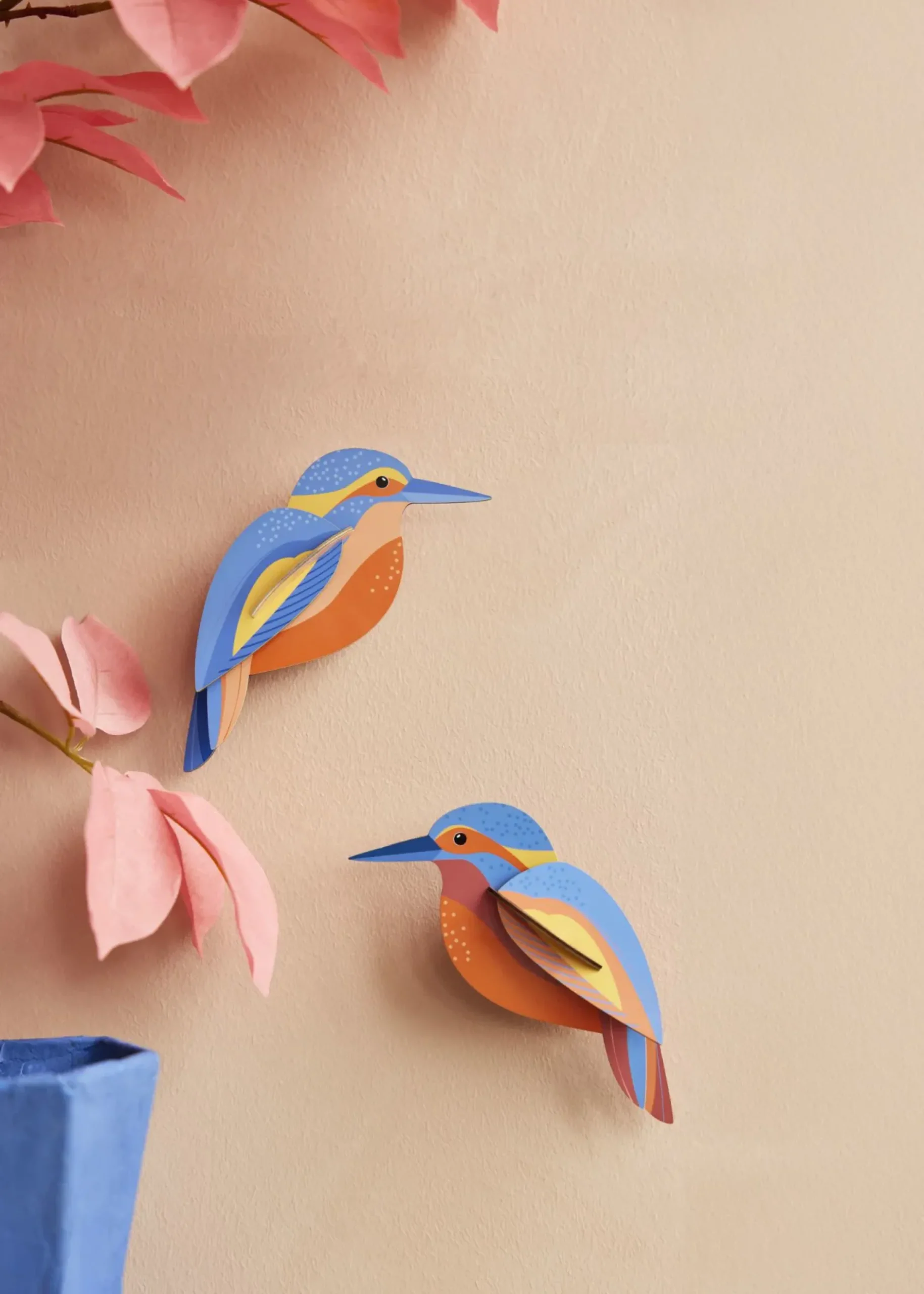 Wanddeko Papier 'Eisvogel-Duo'