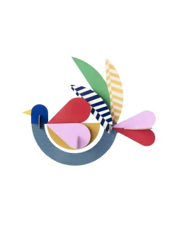 Wanddeko Papier 'Feathery Bird'