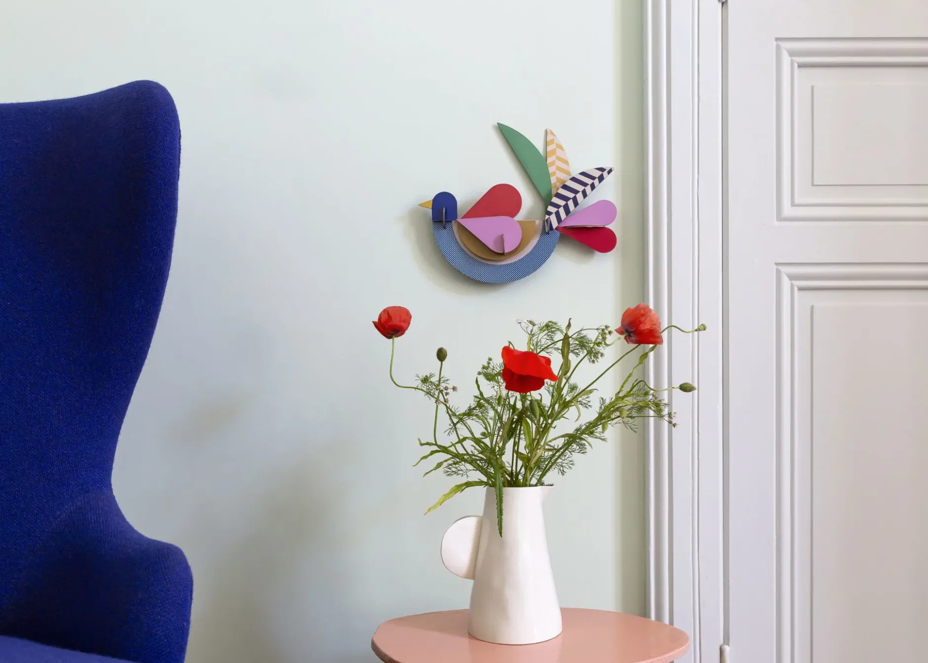 Wanddeko Papier 'Feathery Bird'
